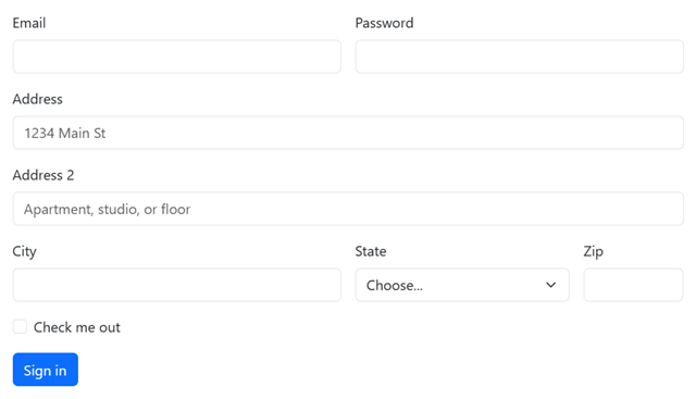 Default style of Bootstrap forms